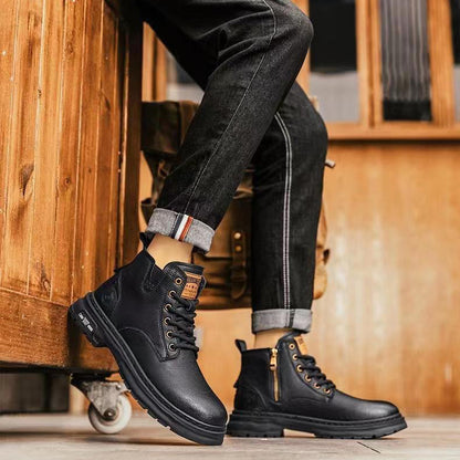 Men’s Orthopedic Leather Boots – Anti-Slip, Durable, All-Day Comfort