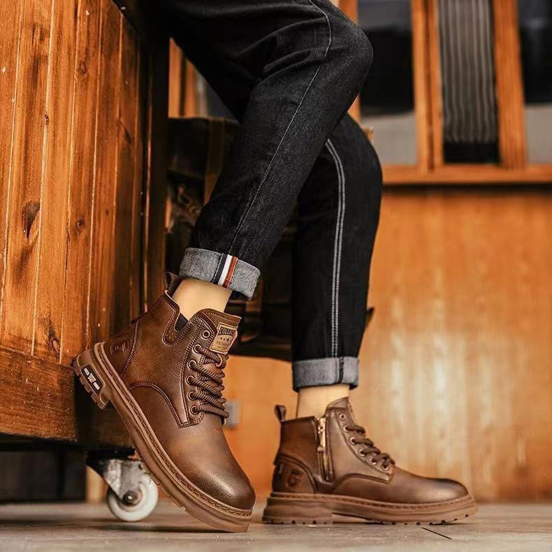 Men’s Orthopedic Leather Boots – Anti-Slip, Durable, All-Day Comfort